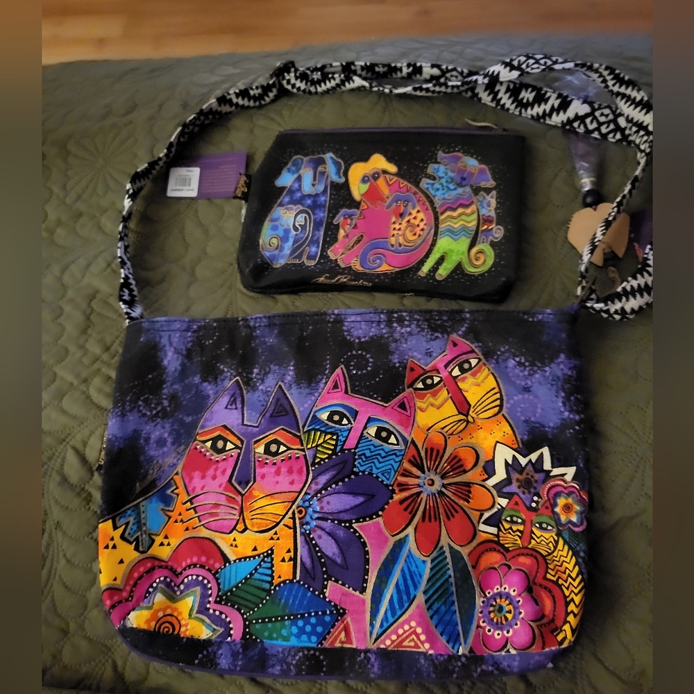 NWT LAUREL BURCH TOTE WITH MATCHING POUCH